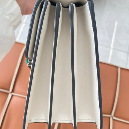 Bvlgari Serpenti Forever Small Leather Top Handle Crossbody Bag White