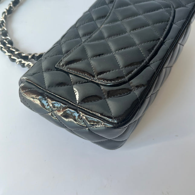 Sold Chanel Classic Flap Rectangular Mini Black Patent Leather Silver Hardware, 2012-2013
