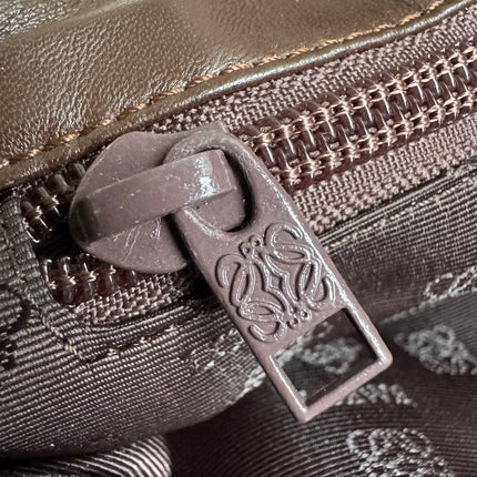 Loewe Flamenco Medium Brown Suede Leather Shoulder Bag 28cm