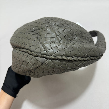 Sold Bottega Veneta Belly Hobo Intrecciato Grey Leather Medium 40cm