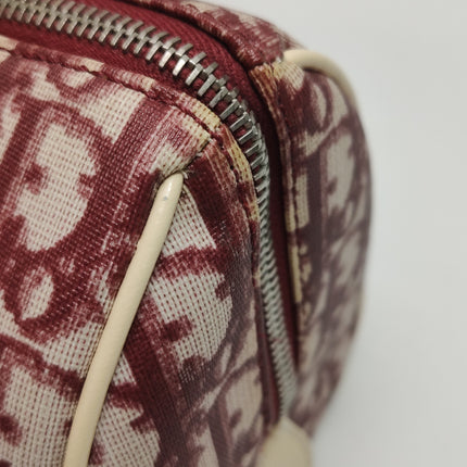 Dior No. 1 Rasta Trotter Bowling Bag Red Oblique Canvas White Patent Leather