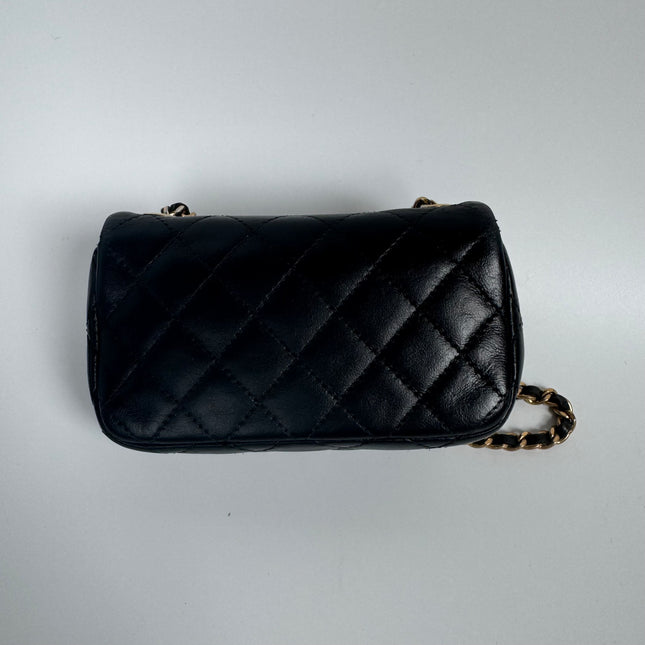 Chanel Classic Flap Super Mini Valentine's Special Black Lambskin Nautical Charms