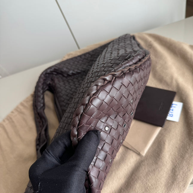 Sold Bottega Veneta Hobo Bag Large Dark Chocolate Brown Lambskin with Studs 47cm