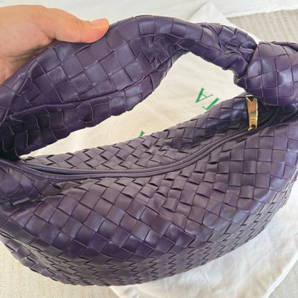 Bottega Veneta Jodie Small Purple Intrecciato Leather Gold Hardware