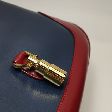 Gucci Jackie 1961 Small Navy and Burgundy Leather Crossbody Bag