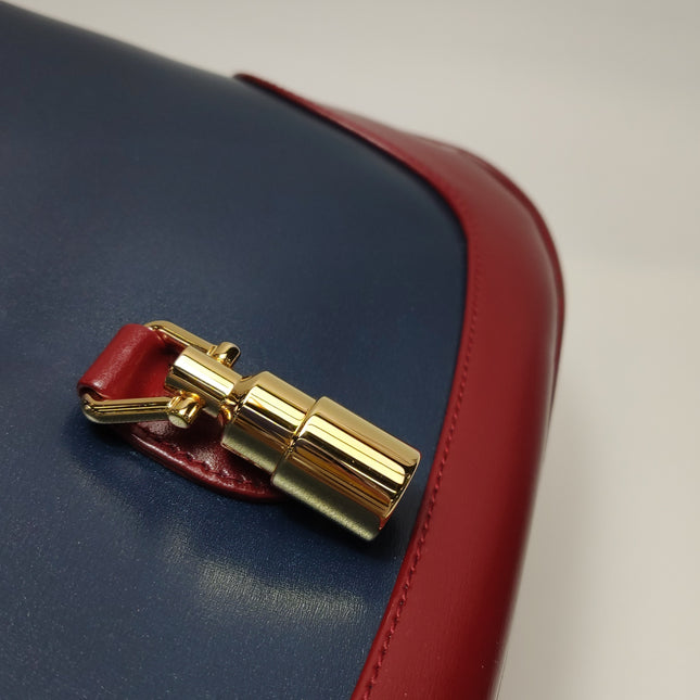Gucci Jackie 1961 Small Navy and Burgundy Leather Crossbody Bag