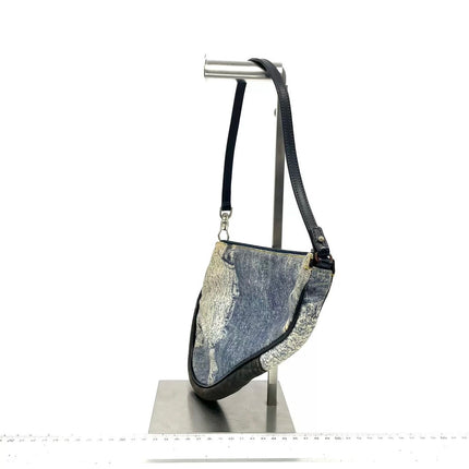 Dior Saddle Classic Mini Denim Jeans Patchwork Zipper Opening Handbag