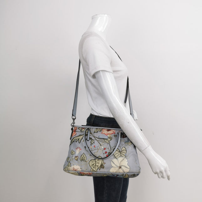 Sold Gucci Flora Knight Tote Blue Nylon and Leather Small