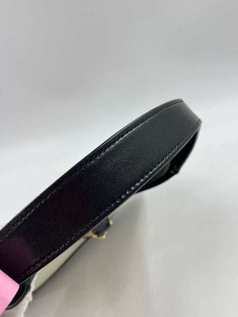 Gucci Jackie 1961 Black & White Leather Bag Small