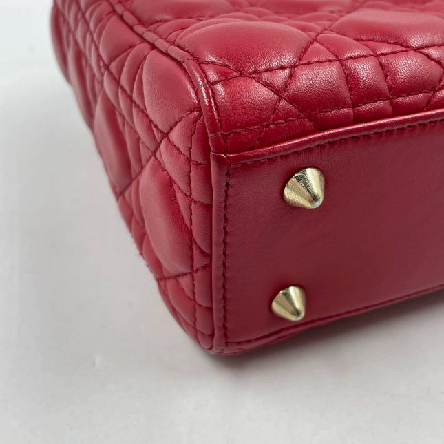 Sold Lady Dior Small My Abcdior Red Lambskin Cannage Leather