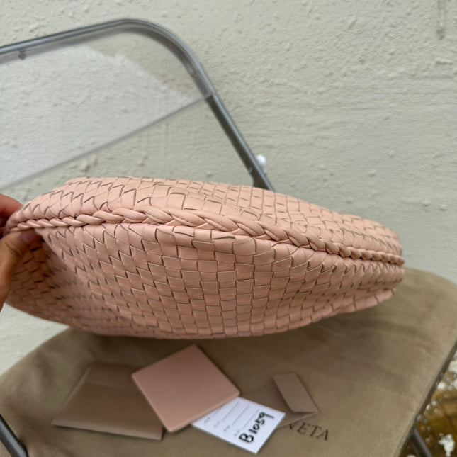 Bottega Veneta Veneta Hobo Medium Light Nude Pink Intrecciato Leather Bag 48cm