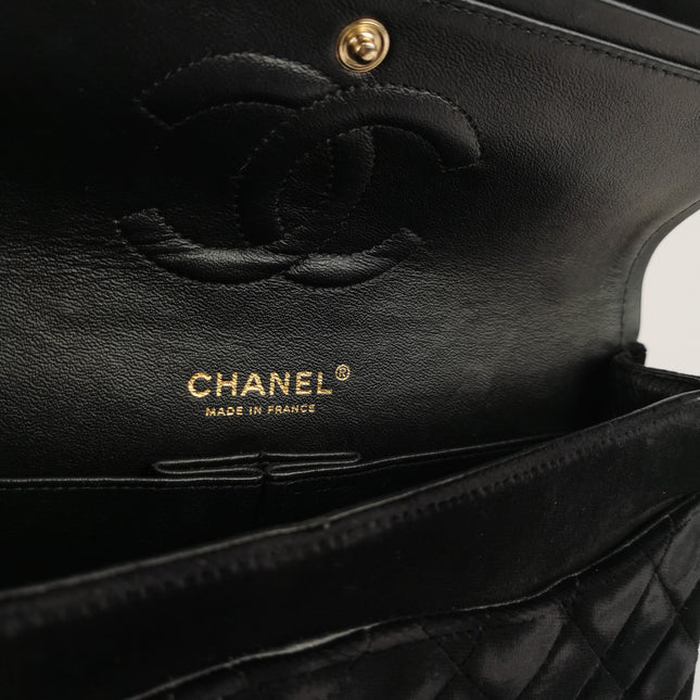 Chanel Classic Flap Medium Black Velvet Gold Hardware, 2014-2015