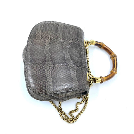 Sold Gucci Bamboo 1947 Night Mini Python Evening Bag with Chain