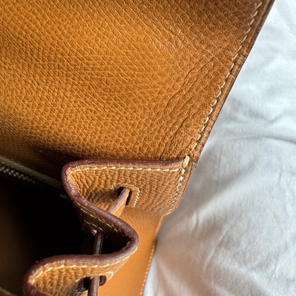 Hermes Kelly 28 Sellier Brown Gold Epsom Leather Gold Hardware 1985