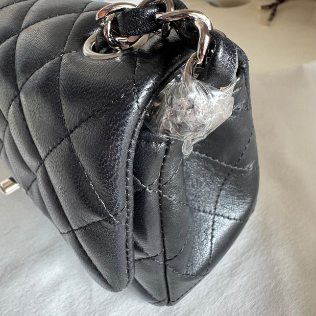 Chanel Classic Flap Mini Black Lambskin Silver Hardware