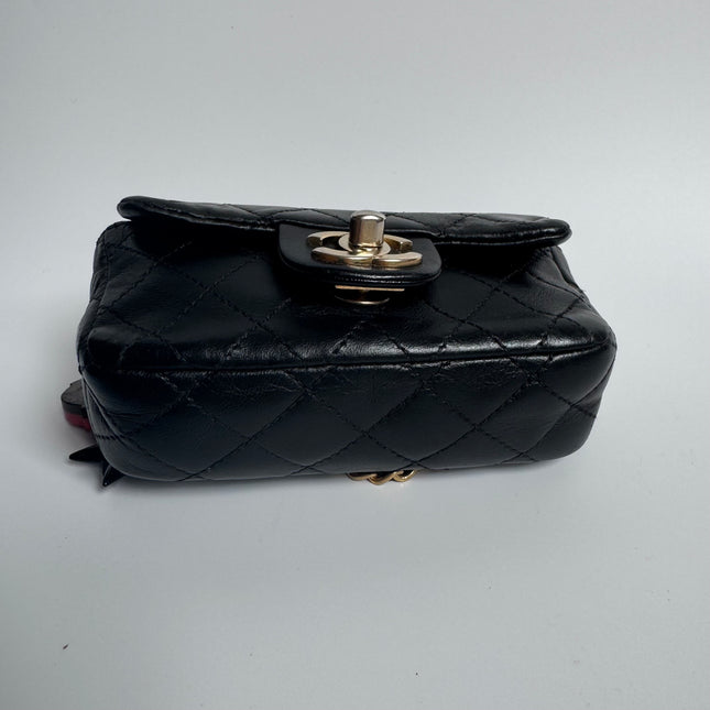 Chanel Classic Flap Super Mini Valentine's Special Black Lambskin Nautical Charms