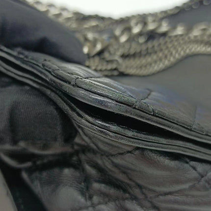 Chanel Enchained Boy Bag 2012 Black Leather Medium Flap Bag