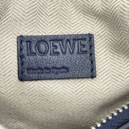 Loewe Braided Puzzle Small Woven Navy Leather Crossbody Bag