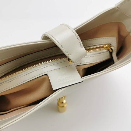 Sold Gucci Jackie 1961 Small Leather Bag with Adjustable Strap Size White