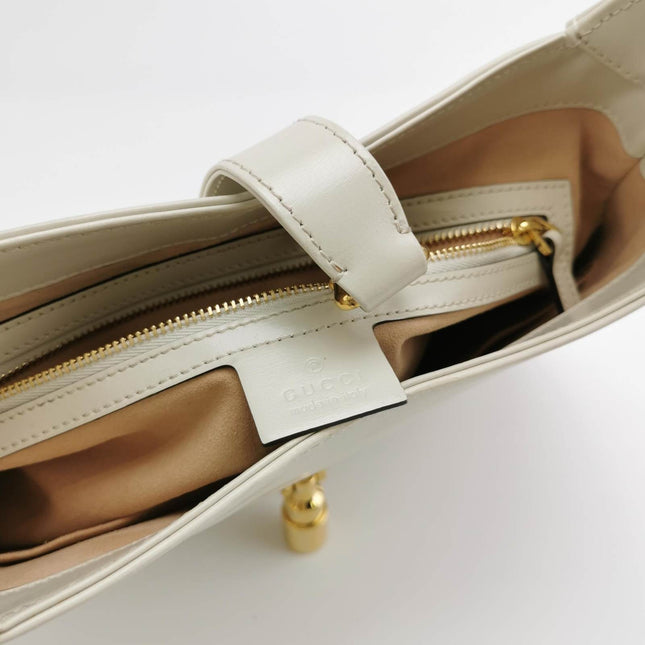 Sold Gucci Jackie 1961 Small Leather Bag with Adjustable Strap Size White