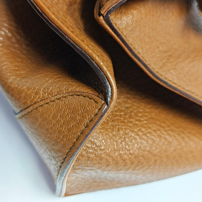 Gucci Junco Bag Tan Brown Graind Leather Handbag