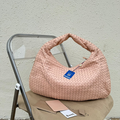 Bottega Veneta Veneta Hobo Medium Light Nude Pink Intrecciato Leather Bag 48cm