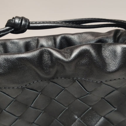 Bottega Veneta Dustbag Black Intrecciato Leather Shoulder Bag