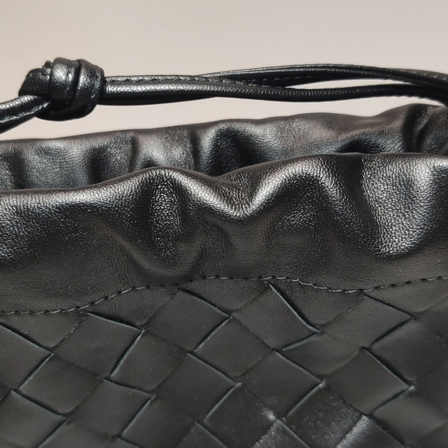 Bottega Veneta Dustbag Black Intrecciato Leather Shoulder Bag