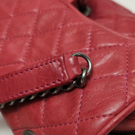 Chanel Shiva Flap Bag Distressed Pink Aged Calfskin Leather Antiqued Silver Hardware