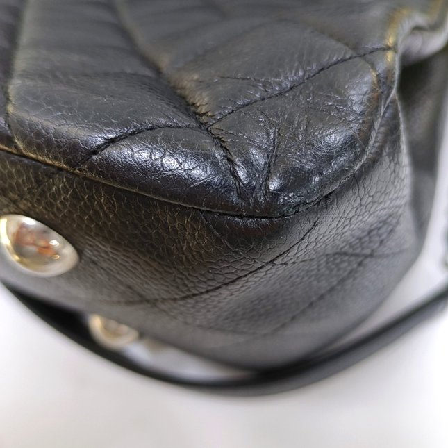 Chanel 2014 Paris-Edinburgh Flap Tote Bag Black Caviar Leather