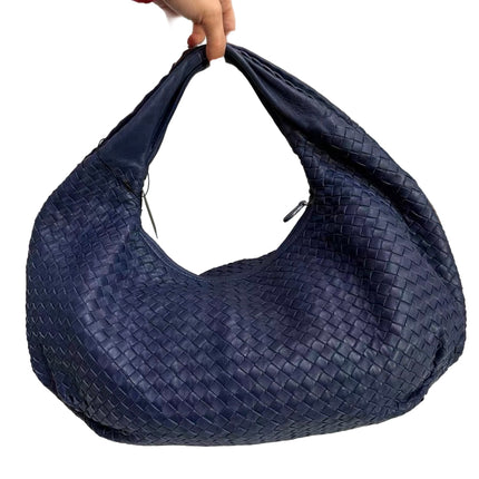 Bottega Veneta Belly Hobo Intrecciato Leather Navy Large 45-Luxbags