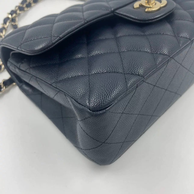 Chanel Classic Flap Small Navy Caviar Leather Gold Hardware, 2021