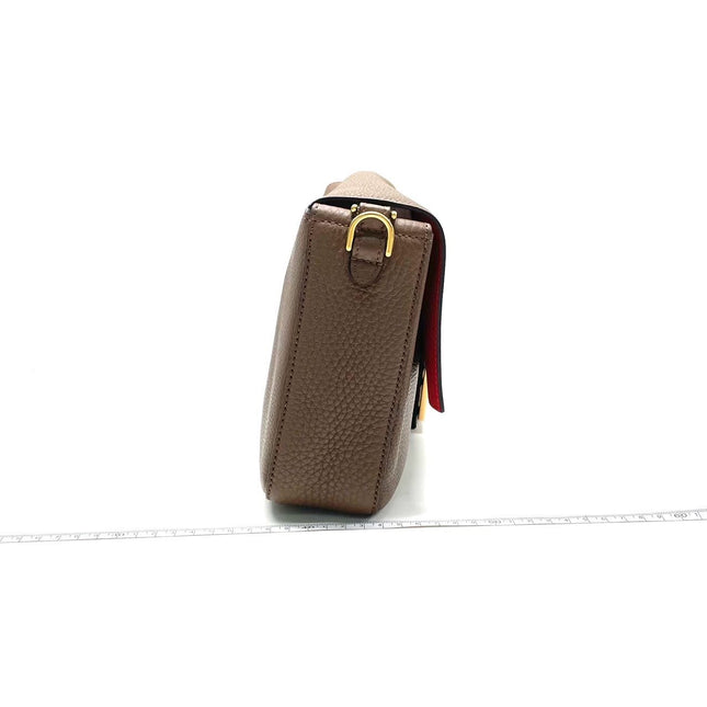 Fendi Baguette Selleria Calfskin Leather Crossbody Bag Large Brown