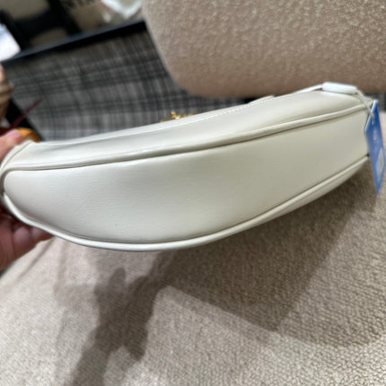 Gucci Jackie 1961 White Leather Bag with Adjustable Strap Size Small