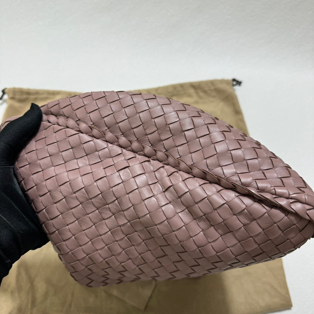 Sold Bottega Veneta Belly Hobo Intrecciato Lambskin Leather Nude Purple Medium 40cm