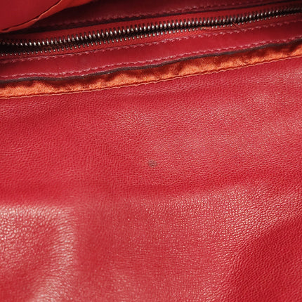 Fendi Mamma Baguette Red Lambskin Leather Silver Hardware