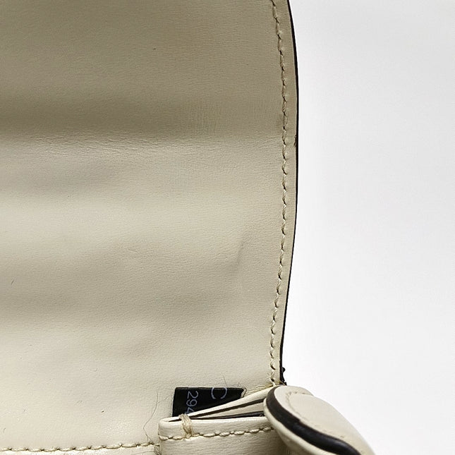 Gucci Bamboo 1947 Top Handle Bag Small White Box Leather Canvas Strap