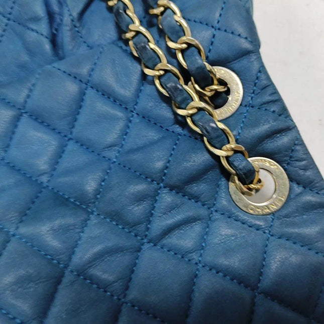 Sold Chanel Classic Flap Seasonal 2012-2013 Calfskin Leather Navy Shoulder Bag