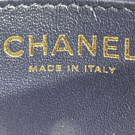 Chanel Classic Flap Rectangular Mini 2015 Navy Lambskin Gold Hardware