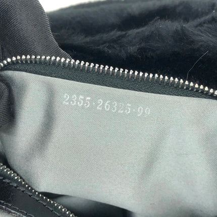 Fendi Mamma Baguette Black Faux Fur Shoulder Bag