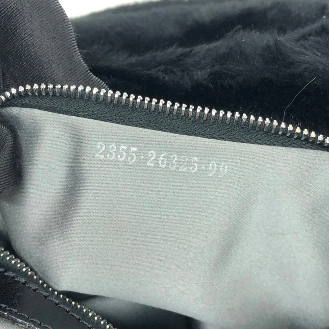 Fendi Mamma Baguette Black Faux Fur Shoulder Bag