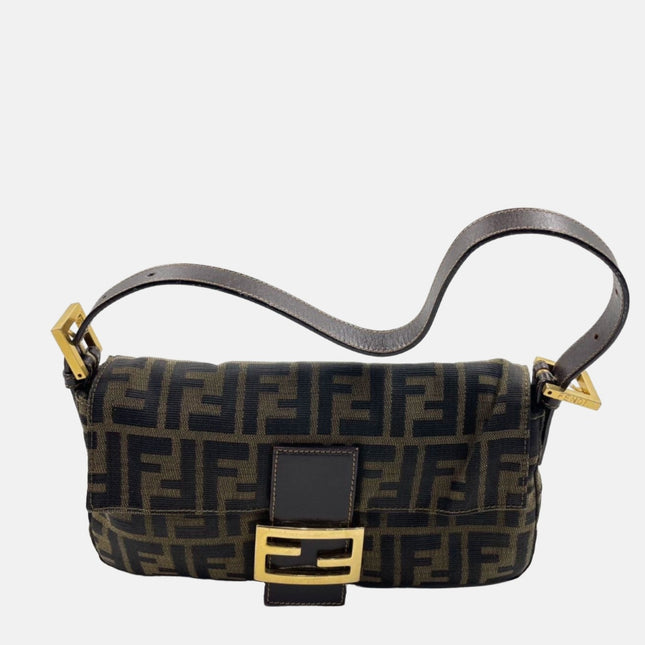 Sold Fendi Baguette Classic Zucca Print Monogram Gold-tone Hardware
