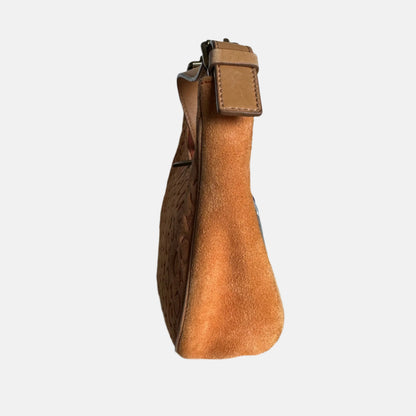 Celine Ava Hobo Pumpkin Camel Suede Leather Shoulder Bag