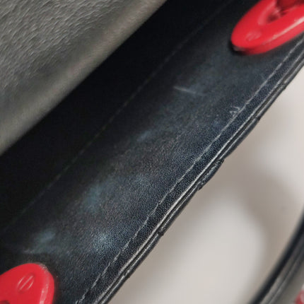 Lady Dior Mini Black Lambskin Leather Red Tulle Ruffle Heart Silver Hardware 2019