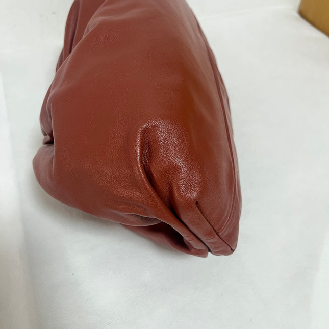 Bottega Veneta Pouch Calfskin Leather Brick Red Large