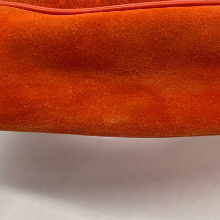 Celine Ava Hobo Orange Suede Leather Vintage Shoulder Bag
