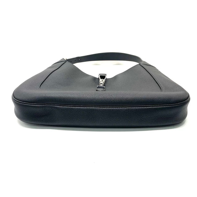 Gucci Jackie 1961 Black Large Pebbled Leather Shoulder Bag with Strap
