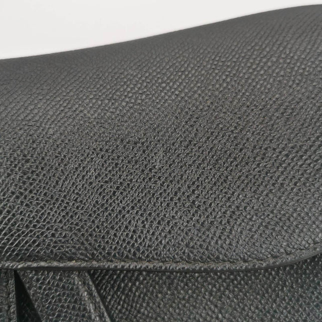 Sold Dior Saddle Black Medium Grained Leather Handbag
