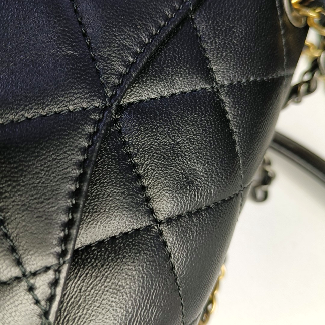 Chanel Coco Clips Super/Extra Mini Flap Bag Black Lambskin Gold Hardware