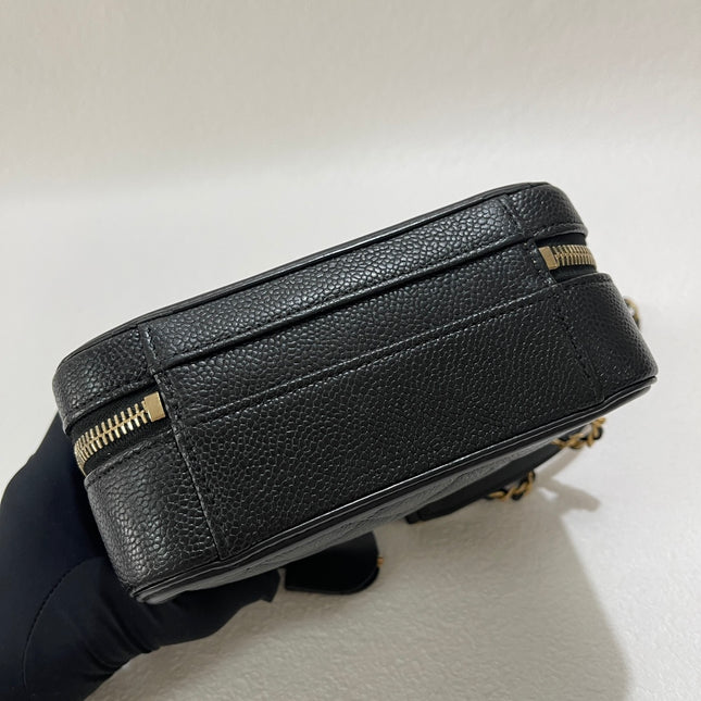 Chanel Filigree Mini Vanity Case 2019 Caviar Leather Black